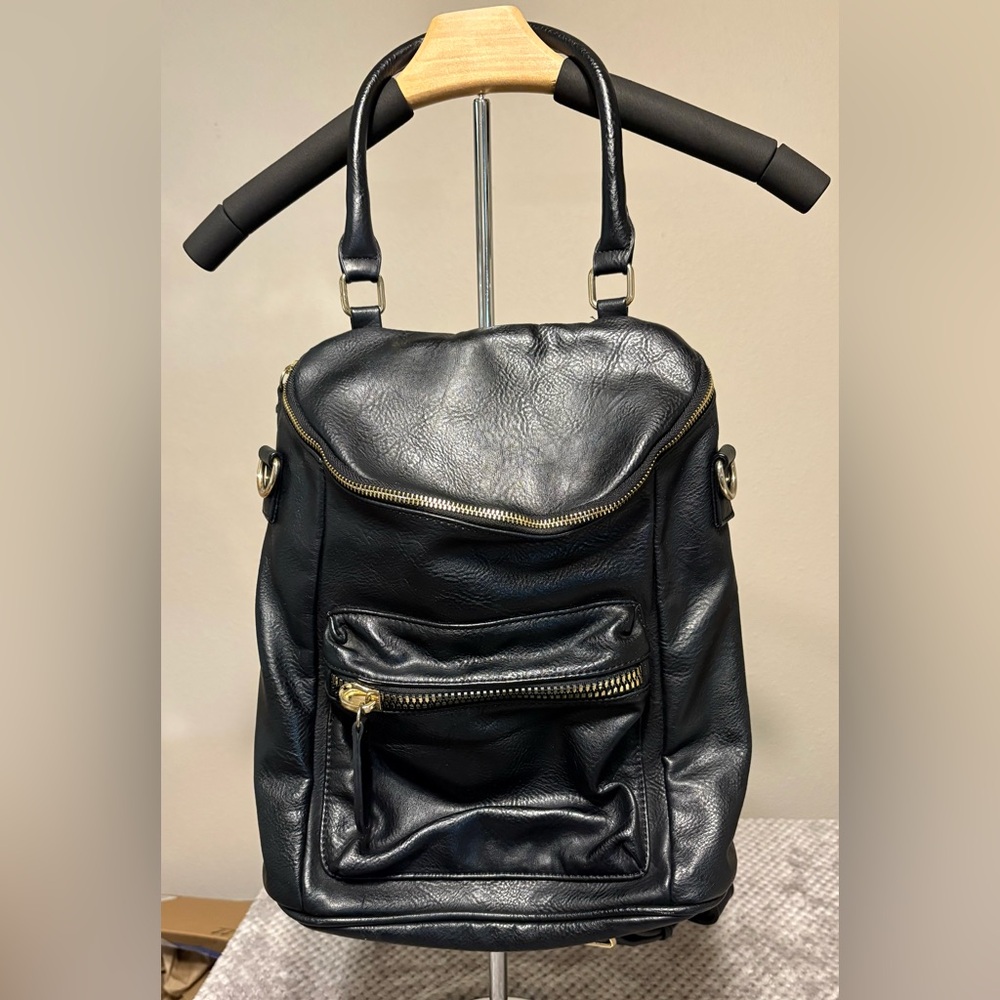 MMS Elegant Black Leather Women's Bag